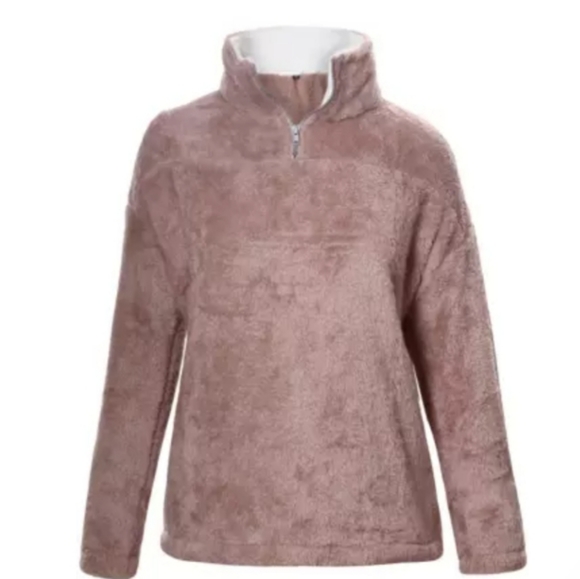 CLEARANCE New Boutique Pink Fleece Pullover Coat - Picture 4 of 5